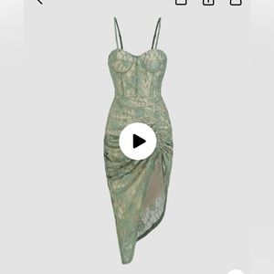 Cider Lace Ruched Midi Dress